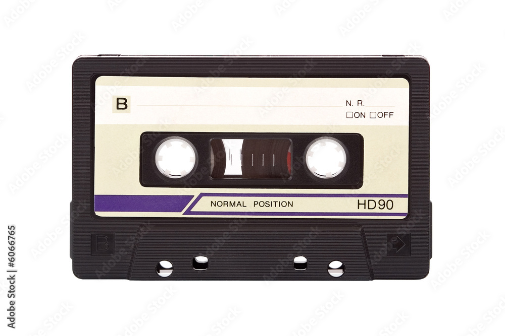 Old-fashioned audio compact cassette - with clipping path!