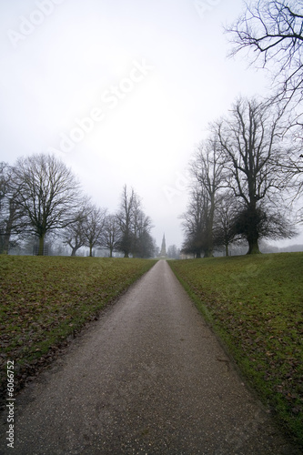Views along a long road in Fountains Abbey
