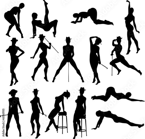 Sexy Dance Silouettes - Vector