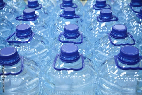 plastic bottles of water