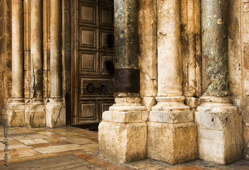 The door of the church of the Holy Sepulcher in Jerusalem