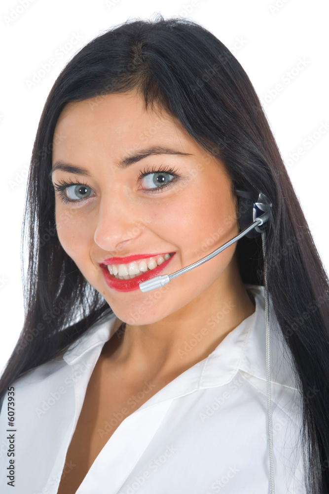 Business woman calling on white background Business woman calling on white background