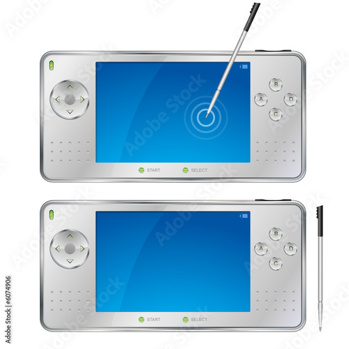 Obraz na płótnie Console de jeux vidéo portable w salonie