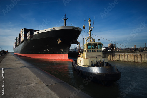 Photography container ship