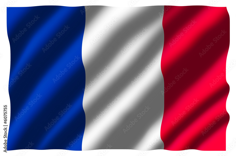 drapeau français flottant détouré