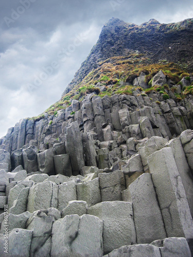 Interlocking basalt in South Iceland