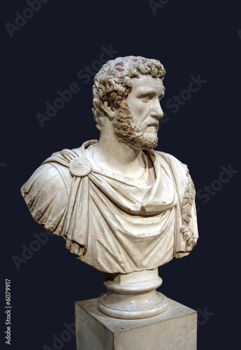 Fotografie, Obraz Bust of Roman Emperor Antoninus Pius on plinth