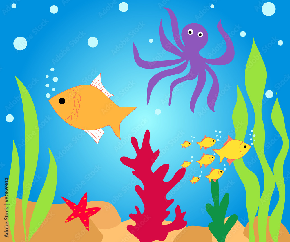 Fishes and octopus