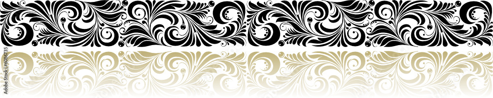 Floral pattern for a ribbon ornament. Floral pattern for a ribbon ornament.