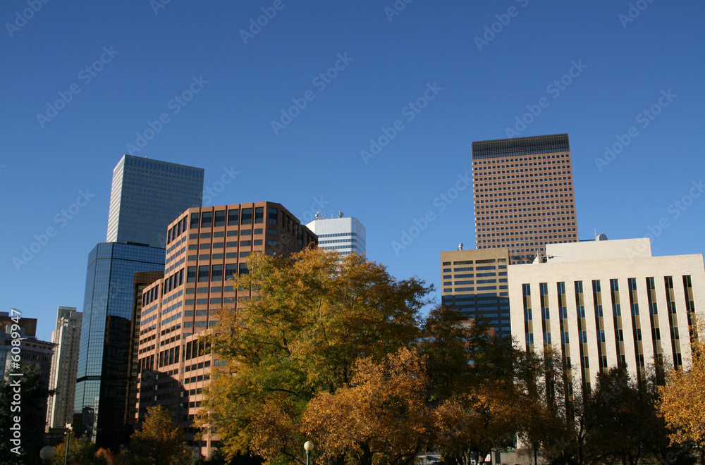 Denver skyline in autumn