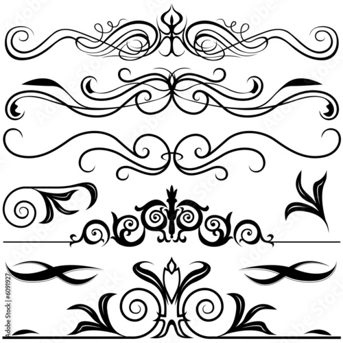 Decorative Elements A - black & white illustrations