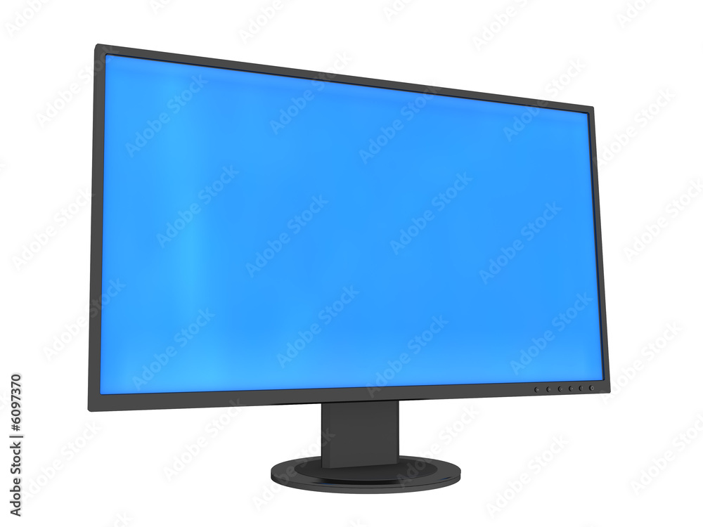 3d illustration of black computer display isolated 3d illustration of black computer display isolated