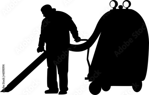 vector image of cleaner at work