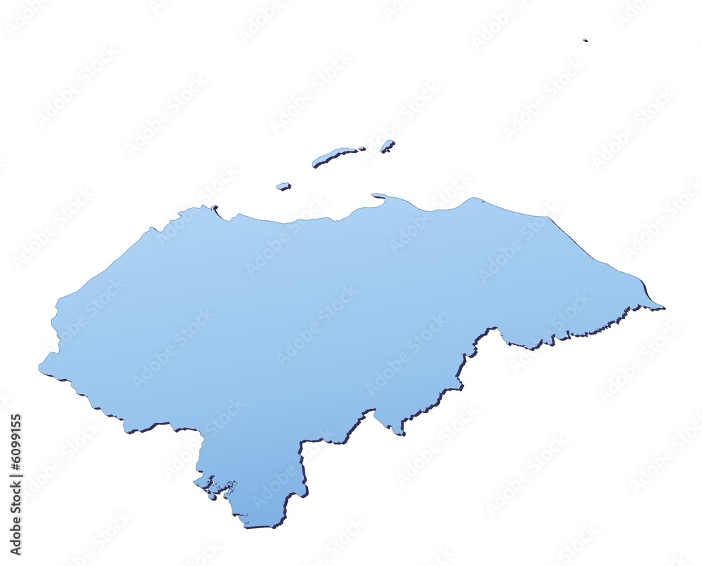 Honduras map filled with light blue gradient