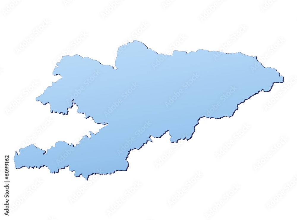 Obraz premium Kyrgyzstan map filled with light blue gradient