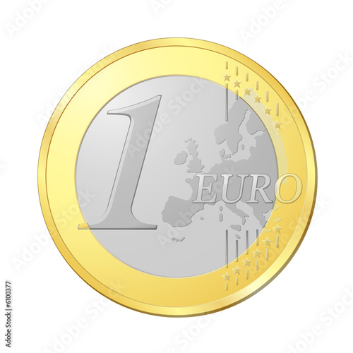 Pièce de un euro, image vectorielle très détaillée