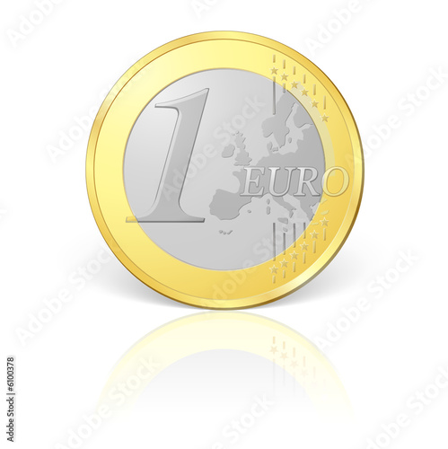 Pièce de un euro, image vectorielle très détaillée