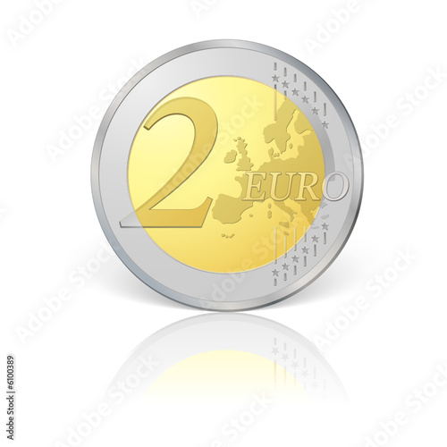 Pièce de deux euros, image vectorielle très détaillée