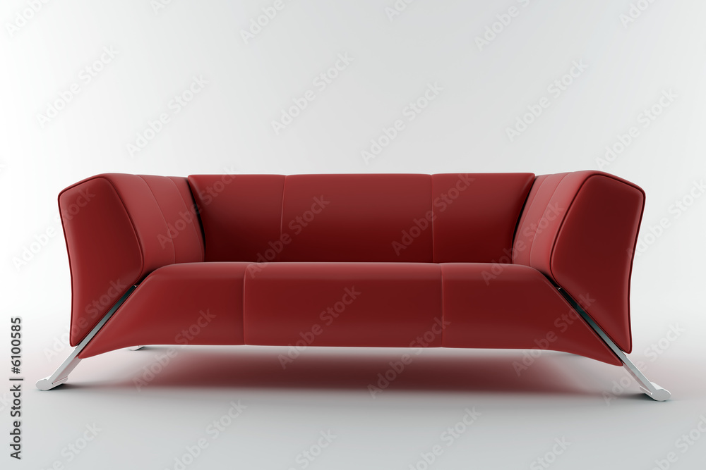 3d red sofa isolated on white background 3d red sofa isolated on white background