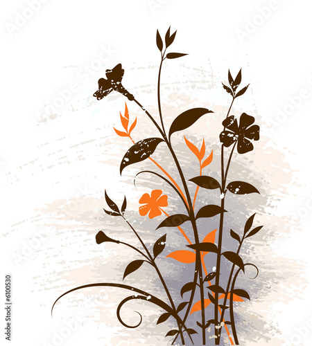 Floral background with grunge elements