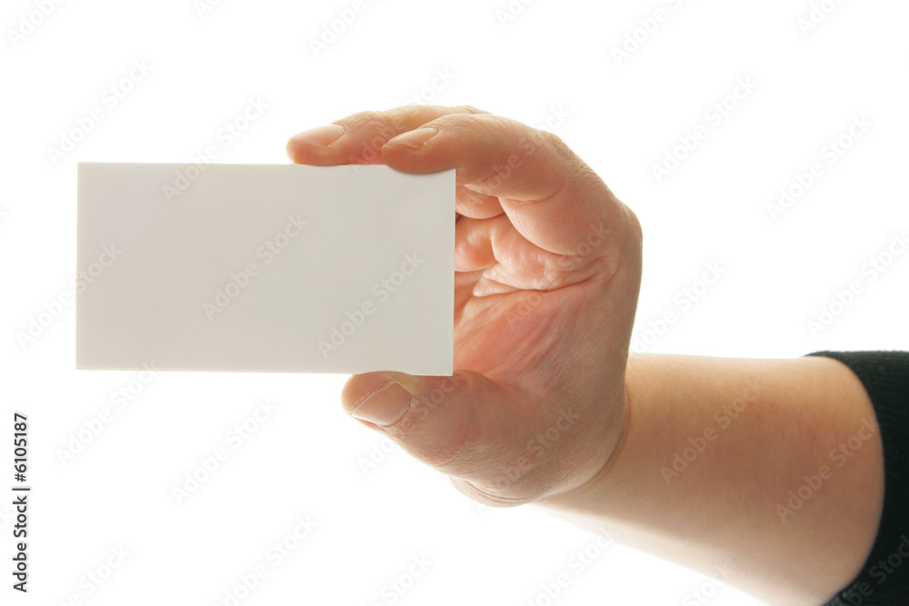 Obraz premium Hand holding blank buciness card. Put your own text over card.