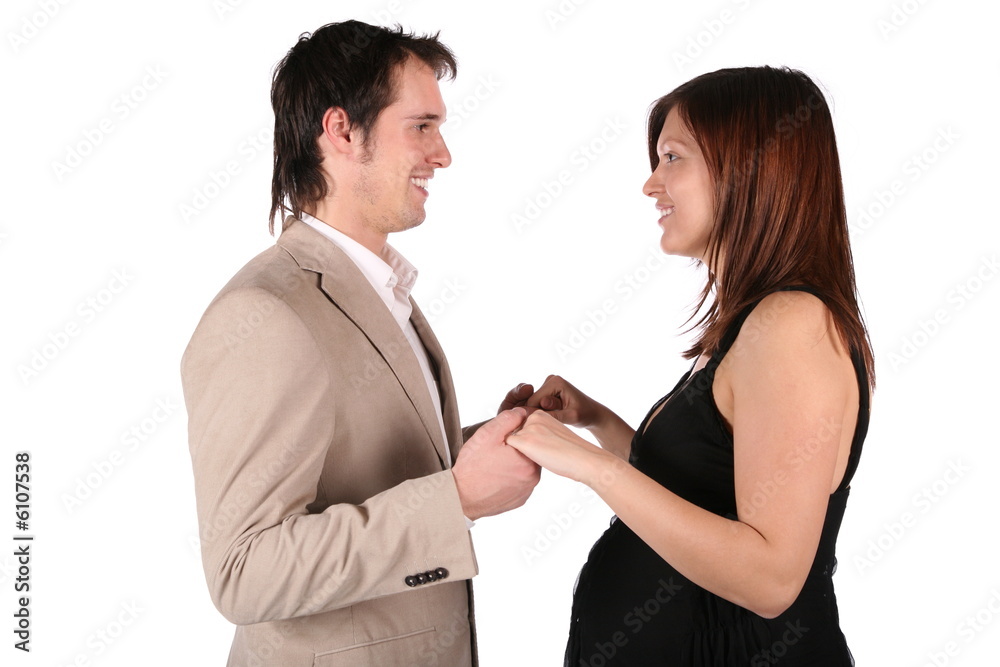Pregnant couple face-to-face Pregnant couple face-to-face