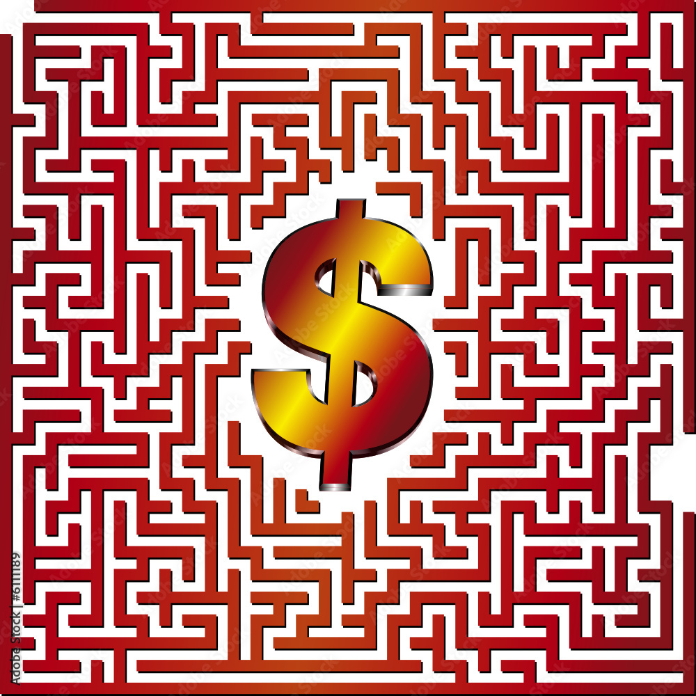 Find the way to dollar thru this 3D maze Find the way to dollar thru this 3D maze
