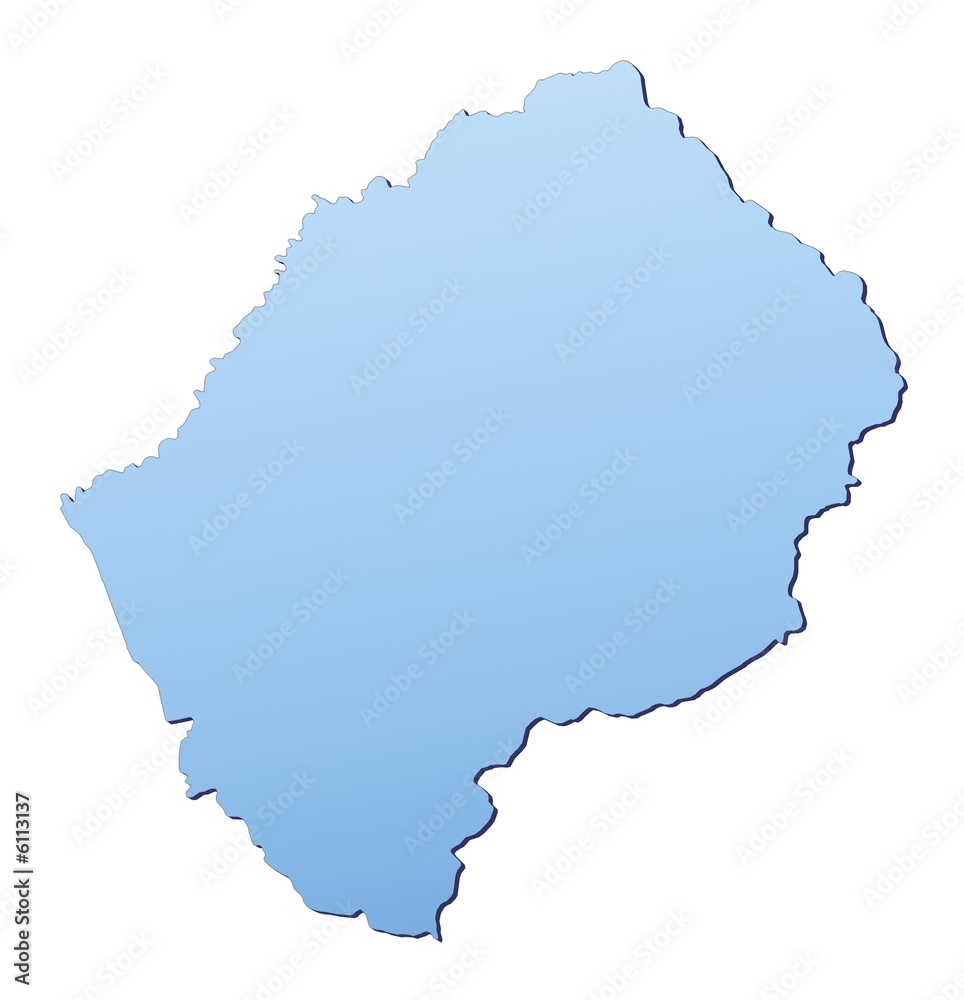 Lesotho map filled with light blue gradient