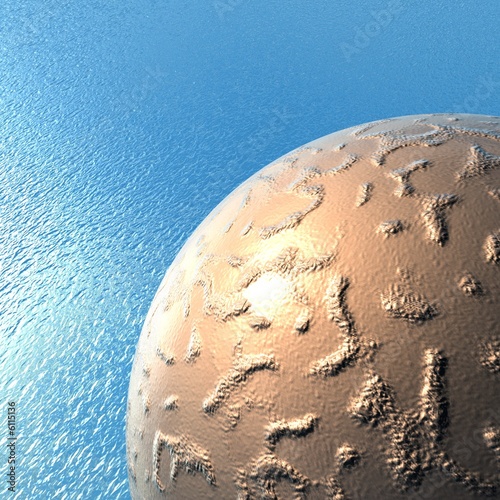 Metallkugel am Meer