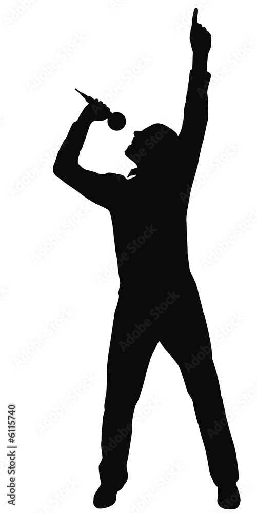 Fototapeta premium silhouette of the singer, made from my photo