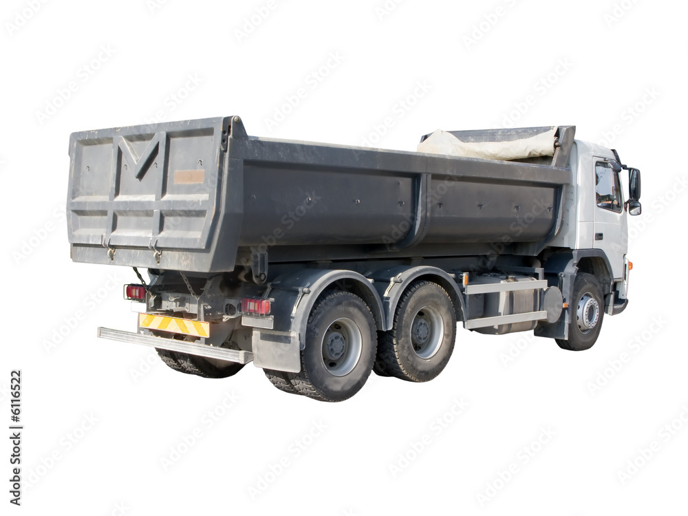 European dump truck three-quarter view