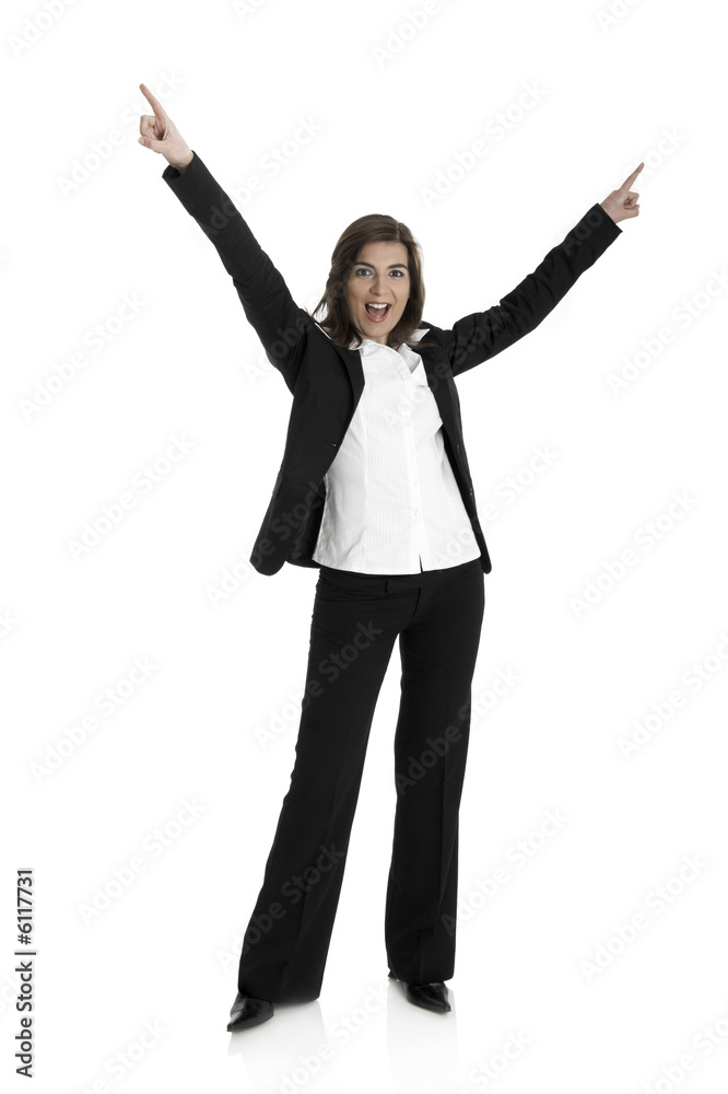 Full body portrait of happy beautiful business woman Full body portrait of happy beautiful business woman