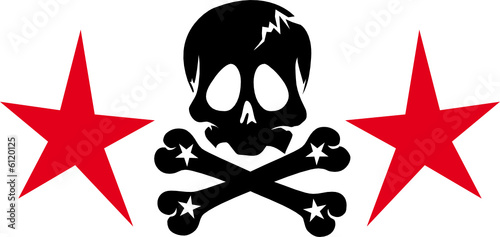 Totenkopf mit Sternen