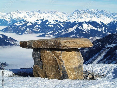stone monument in mountain