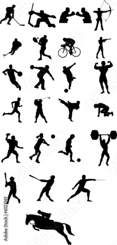 sport icons and silhouette vector