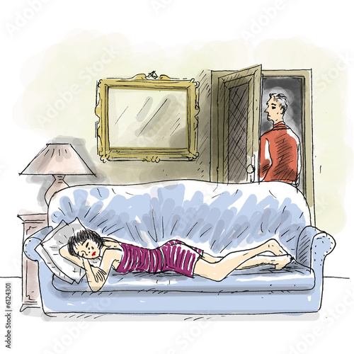 crying on couch