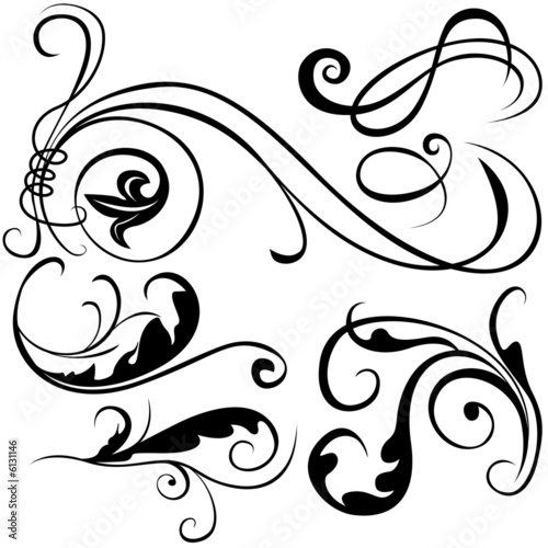 Decorative Elements B - black & white illustrations
