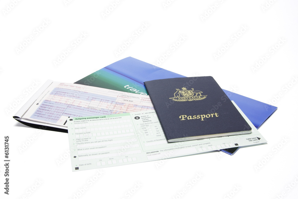 Travel Documents on White Background Travel Documents on White Background