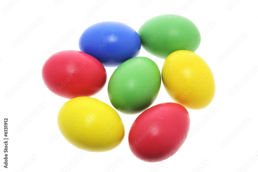 Easter Eggs on White Background