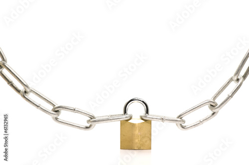 Padlock and chains