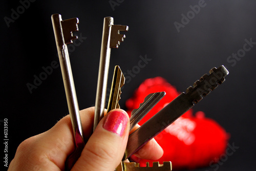 Keys from heart in the Valentine's day