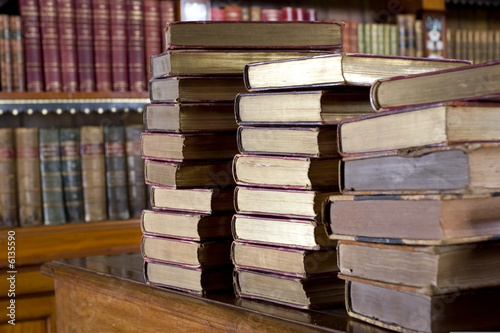 Stack old books