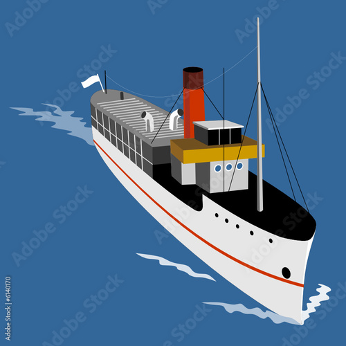 Steamship viewed from above