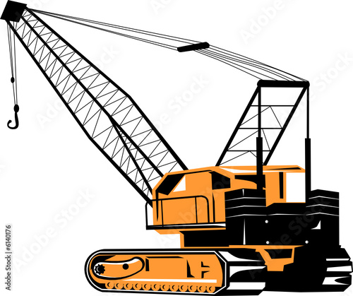 Crane isolated on white background
