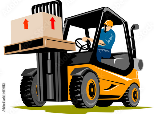 Forklift with driver
