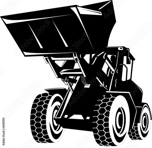 Front loader black and white