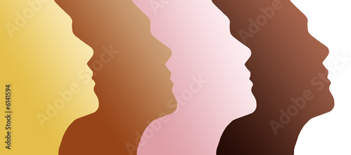 Quadro su tela visages profile
