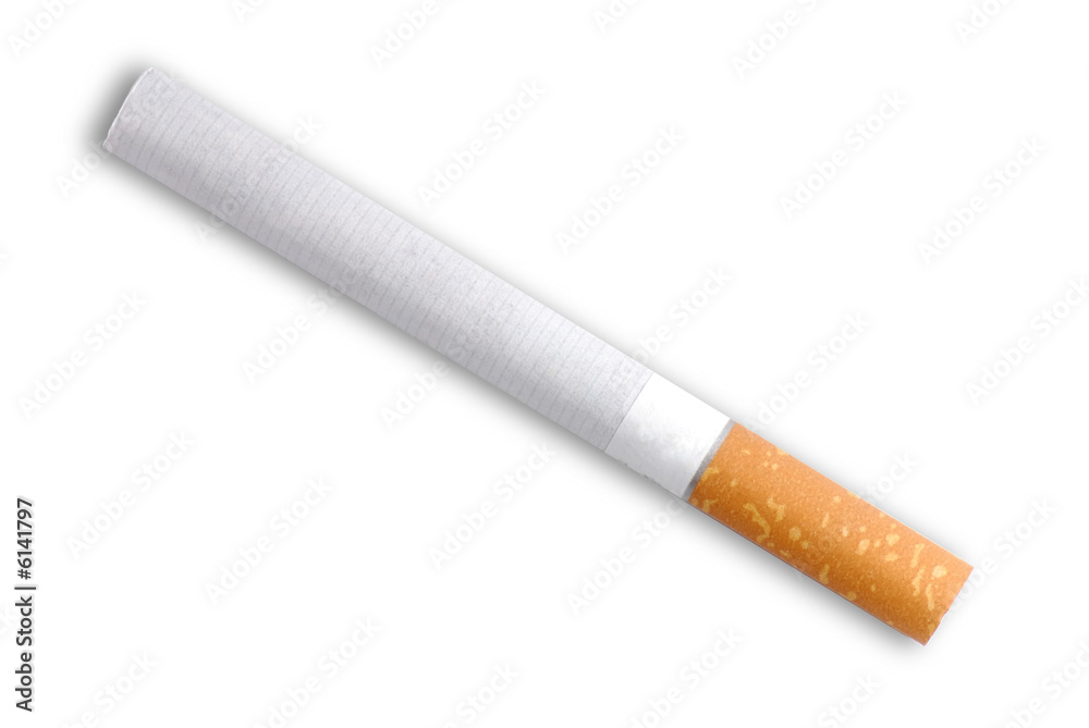 A cigarette isolated on white background A cigarette isolated on white background