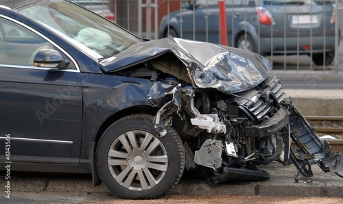 Crash on the street. German auto model 2007.