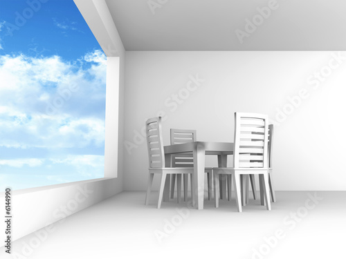 Dining room with chairs and...